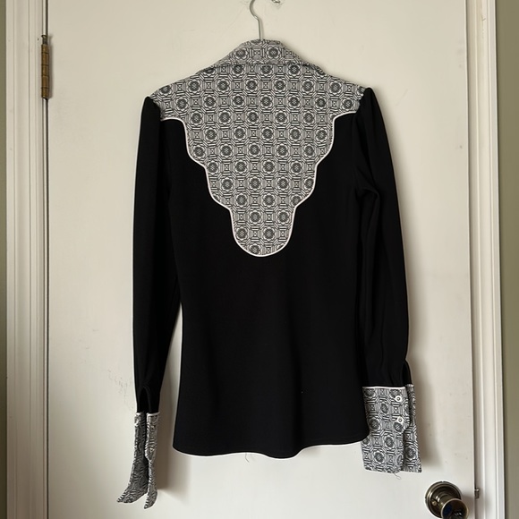 Nuvula black contrast fabric shirt blouse - Picture 3 of 14